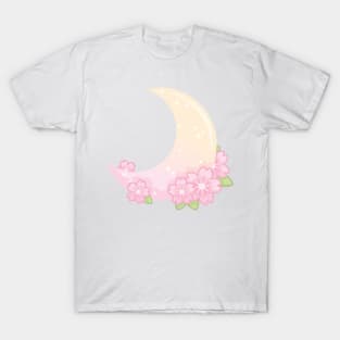 Cherry Blossom Gradient Moon T-Shirt